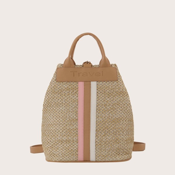 

Striped Detail Woven Backpack