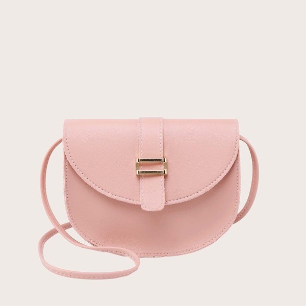 

Metal Detail Saddle Bag, Pink