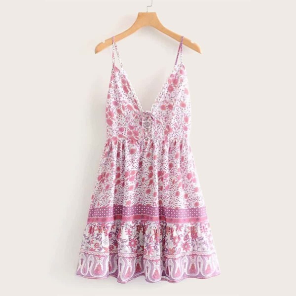 

Tribal & Ditsy Floral Print Cami Dress