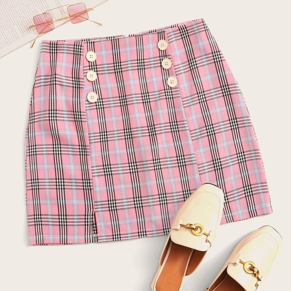 

Tartan Double Breasted Skirt