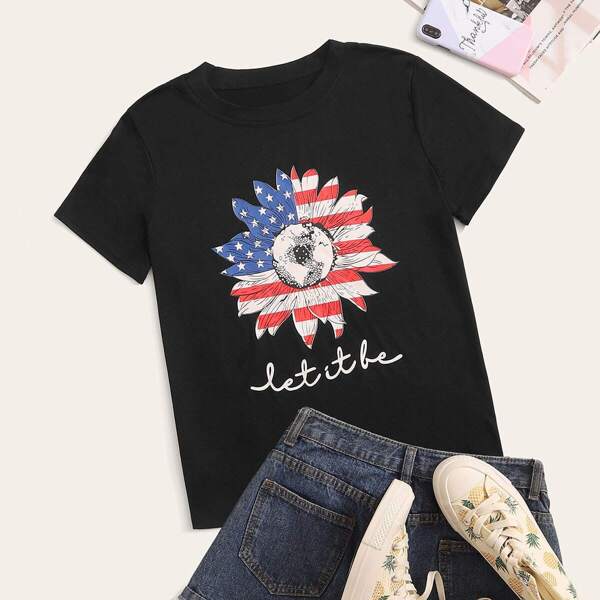 

Red White And Blue Print Tee