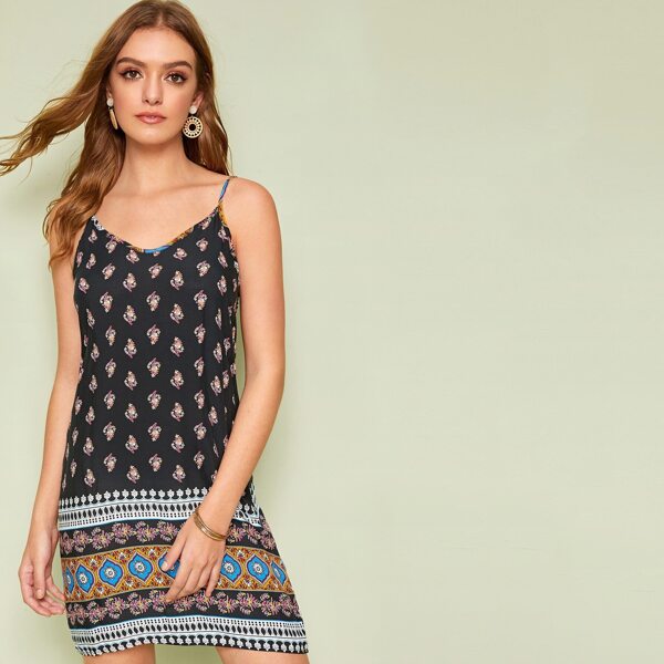 

Tribal Print Slip Dress, Multicolor