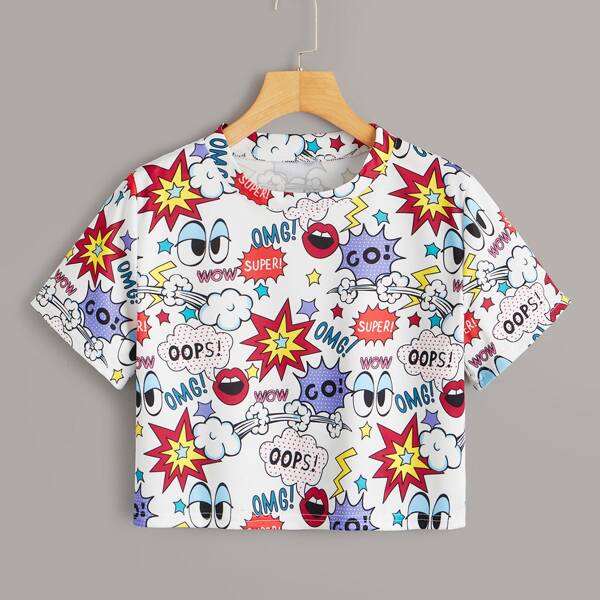 

Allover Graffiti Tee, Multicolor