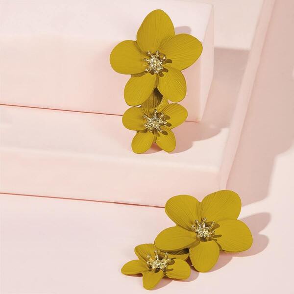 

Double Flower Earrings 1pair