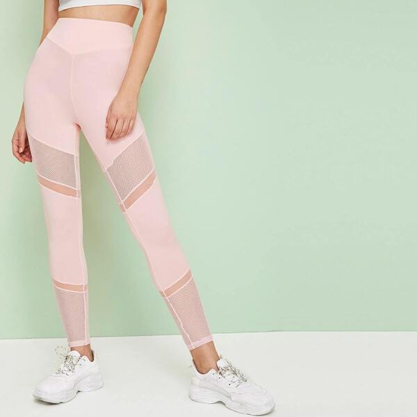 

Contrast Mesh Skinny Leggings