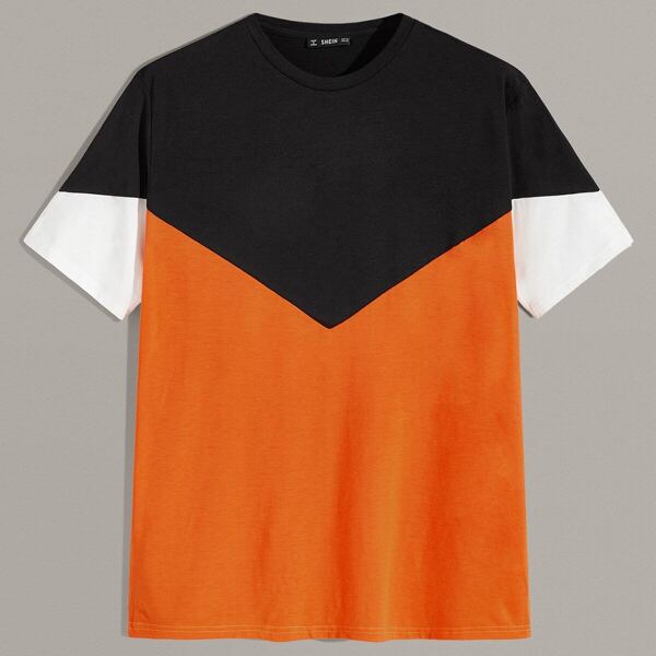 

Men Neon Panel Colorblock Tee