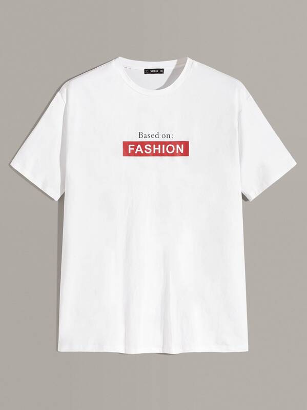 

Men Slogan Print Tee, White
