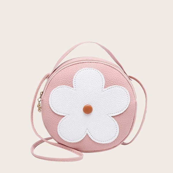 

Girls Floral Decor Round Shaped Bag