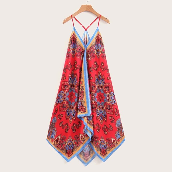 

Tribal Print Hanky Hem Cami Dress
