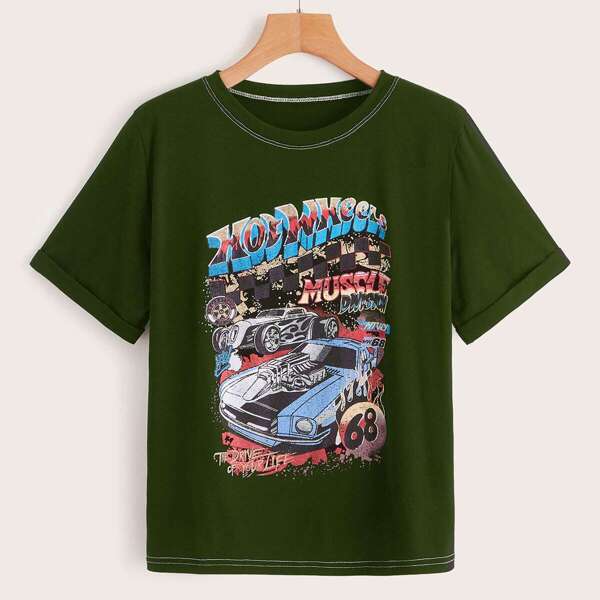 

Letter & Car Print Tee