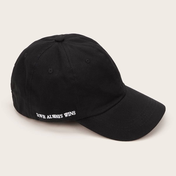 

Slogan Pattern Baseball Cap, Black