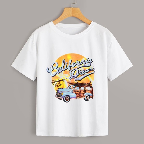 

Letter & Car Print Tee