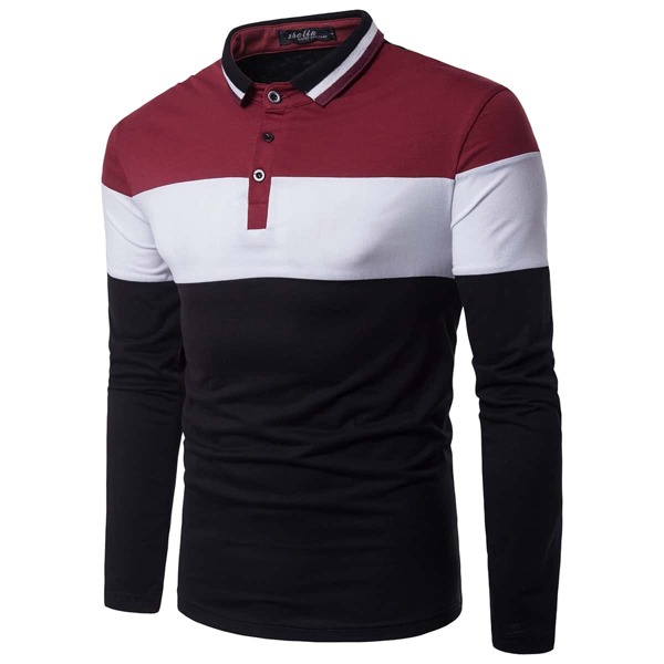 

Men Cut And Sew Polo Shirt
