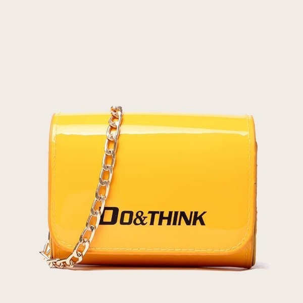 

Girls Letter Print Chain Crossbody Bag