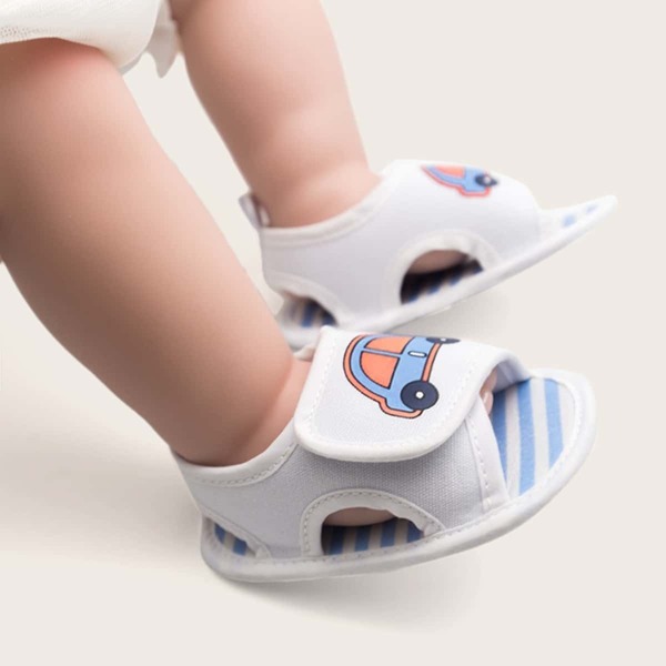 

Baby Boys Striped Detail Cut Out Flats
