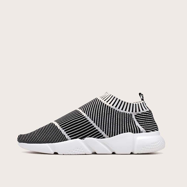 

Men Striped Slip On Sneakers