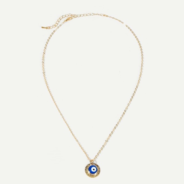 

Disc & Eye Pendant Chain Necklace