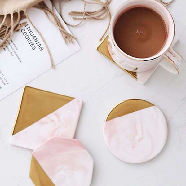 

Geometric Shaped Marble Pattern Coaster 1pc