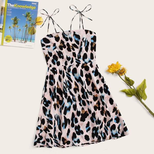 

Leopard Print Flare Swing Slip Dress