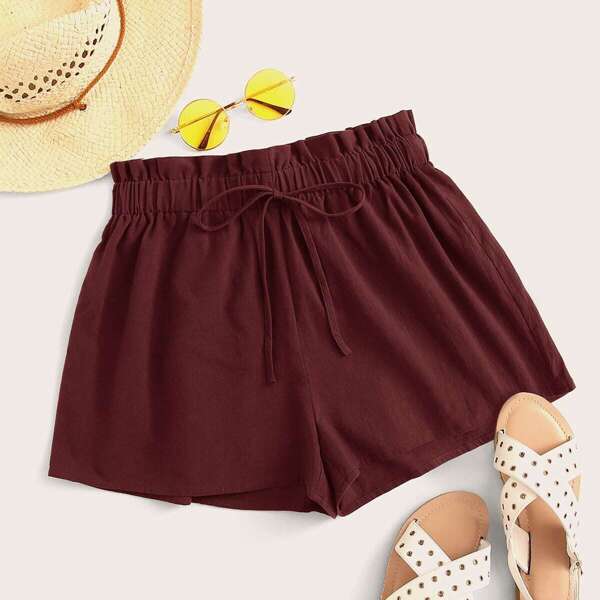 

Paperbag Waist Knot Front Shorts