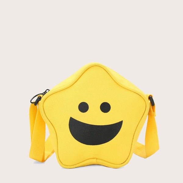

Girls Emoji Print Crossbody Bag, Yellow