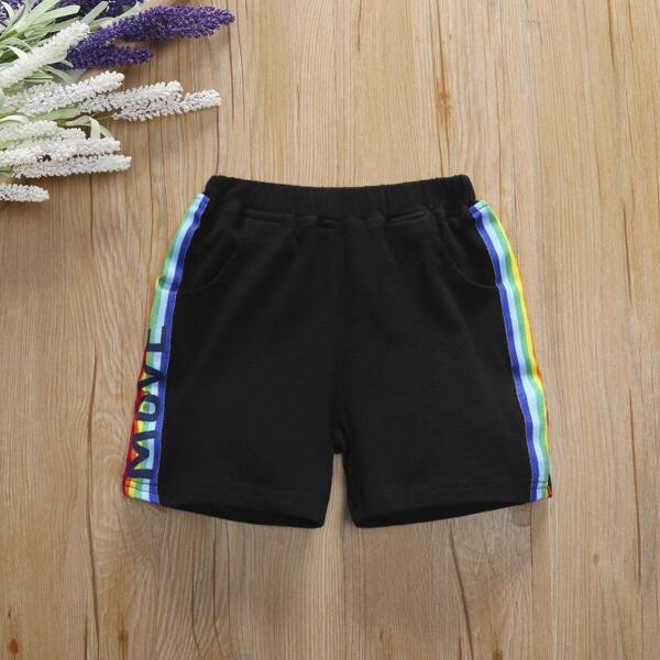 

Toddler Boys Elastic Waist Side Stripe Shorts
