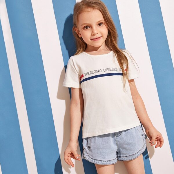 

Toddler Girls Letter Print Tee