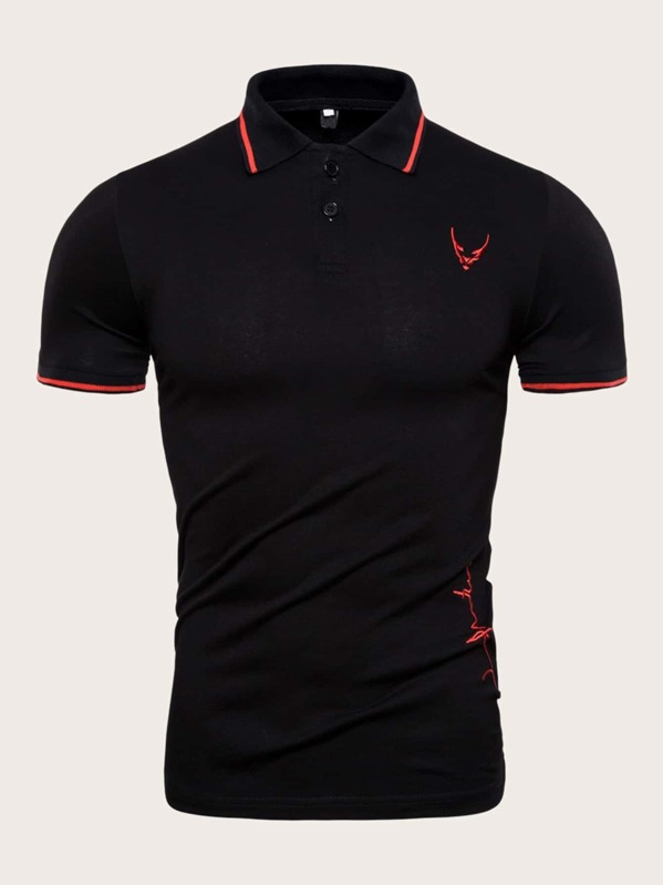 

Men Embroidered Polo Shirts, Black