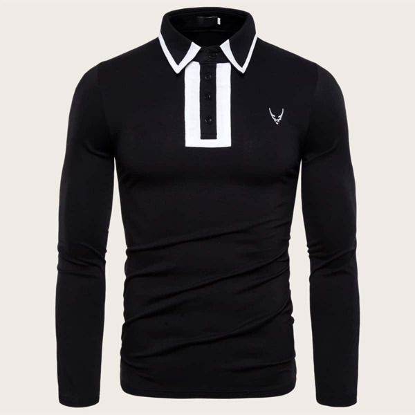 

Men Embroidered Cut And Sew Polo Shirt