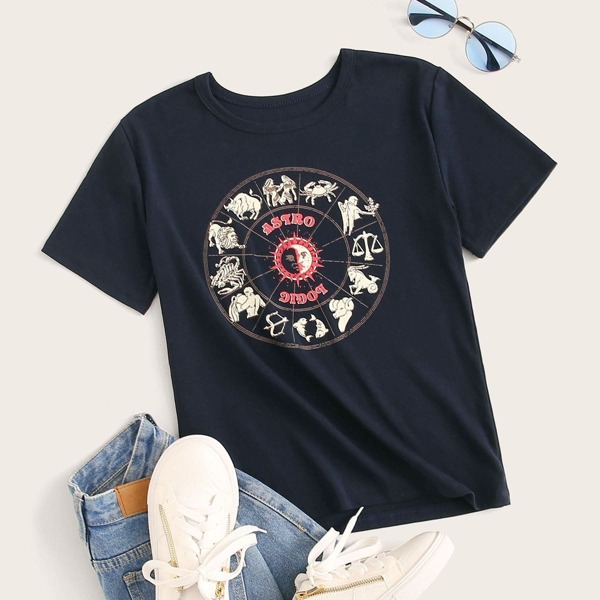 

Constellation Print Tee, Navy