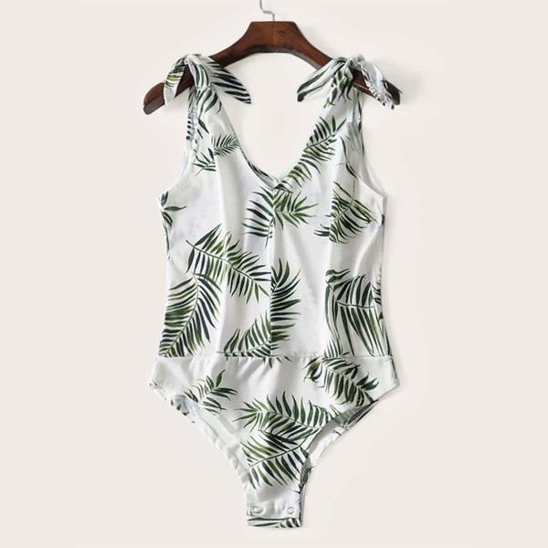 

Leaf Print Knot Bodysuit