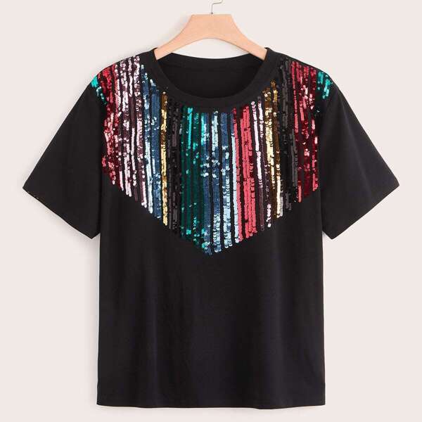 

Plus Contrast Sequin Tee