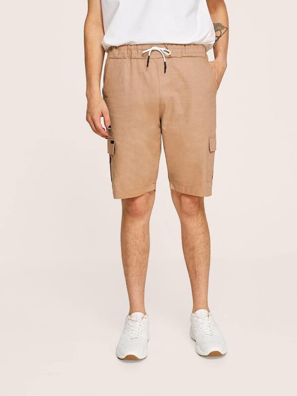 

Men Side Pocket Drawstring Waist Cargo Shorts