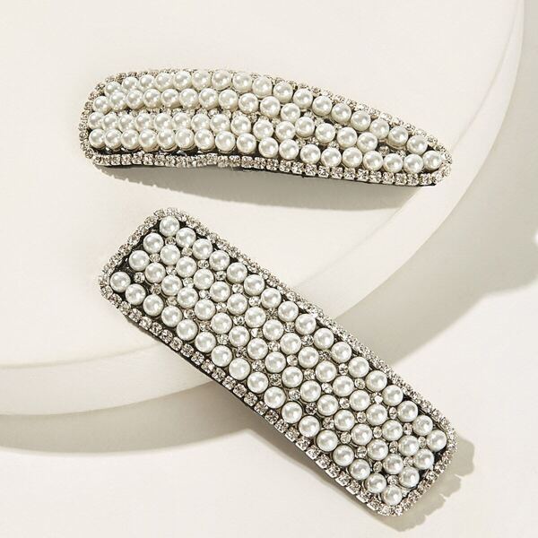 

Faux Pearl Decor Hair Clip 2pcs