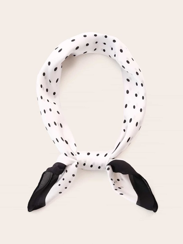 

Polka Dot Pattern Bandana, Black and white