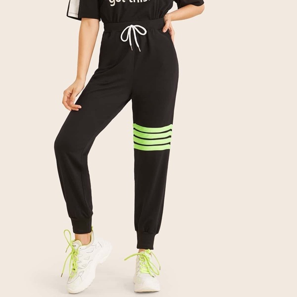 

Stripe Drawstring Waist Pants