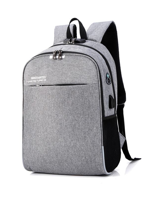 

Men USB Charging Port Backpack, Grey