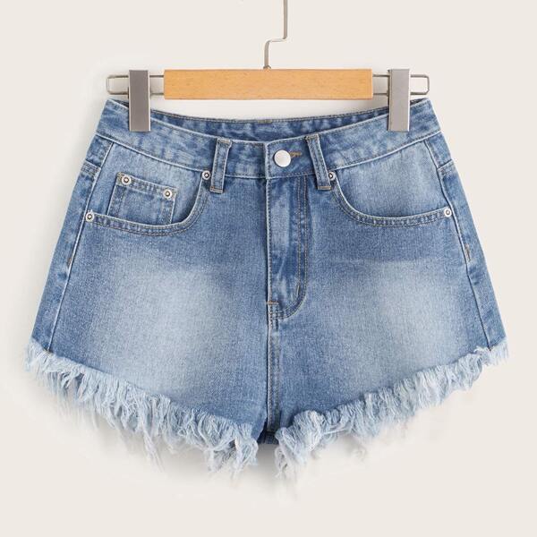 

Raw Hem Denim Shorts