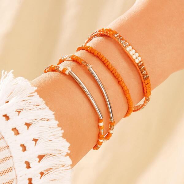 

Bar Decor Beaded Bracelet 4pcs
