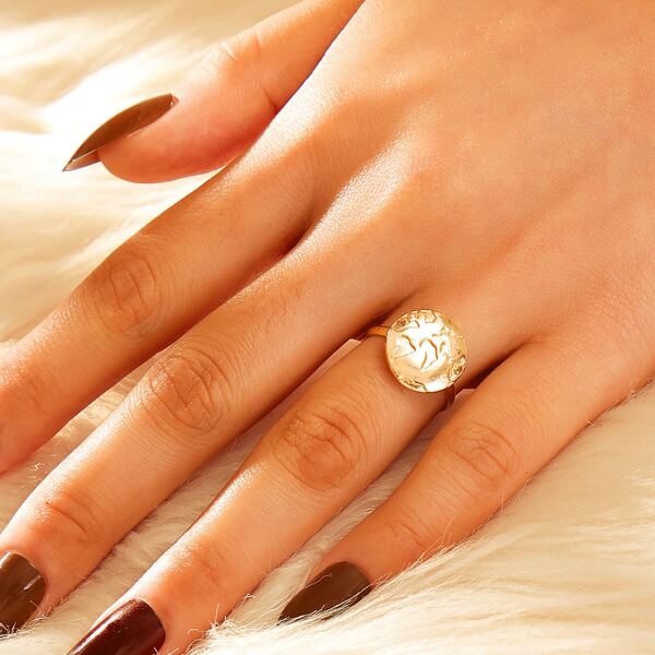 

Textured Round Decor Ring 1pc, Gold