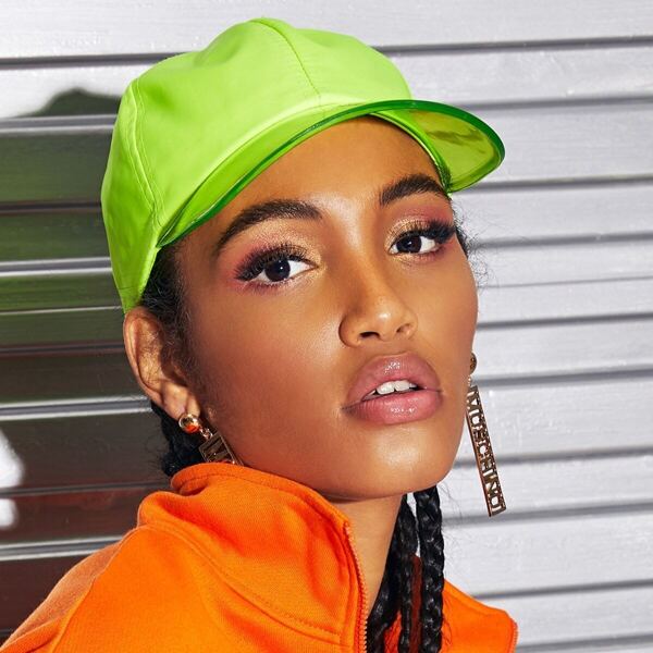 

Transparent Neon Yellow Baseball Cap, Yellow neon