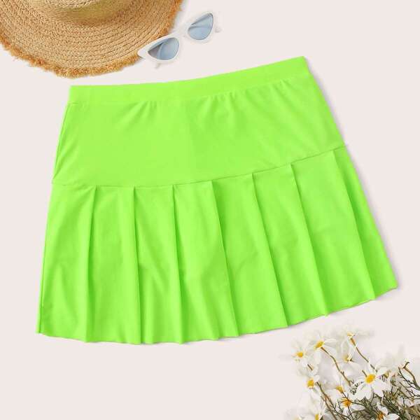 

Plus Neon Lime Swimming Skorts, Green bright