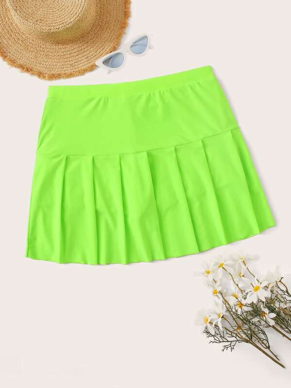

Plus Neon Lime Swimming Skorts, Green