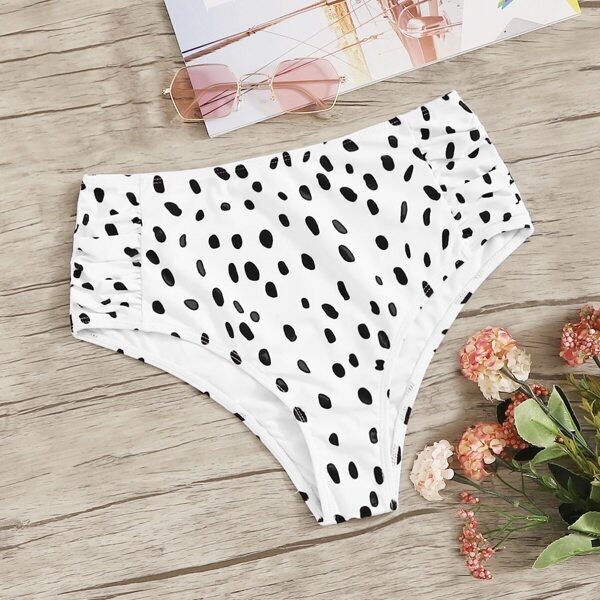 

Dalmation Print Ruched Swimming Panty, Black and white
