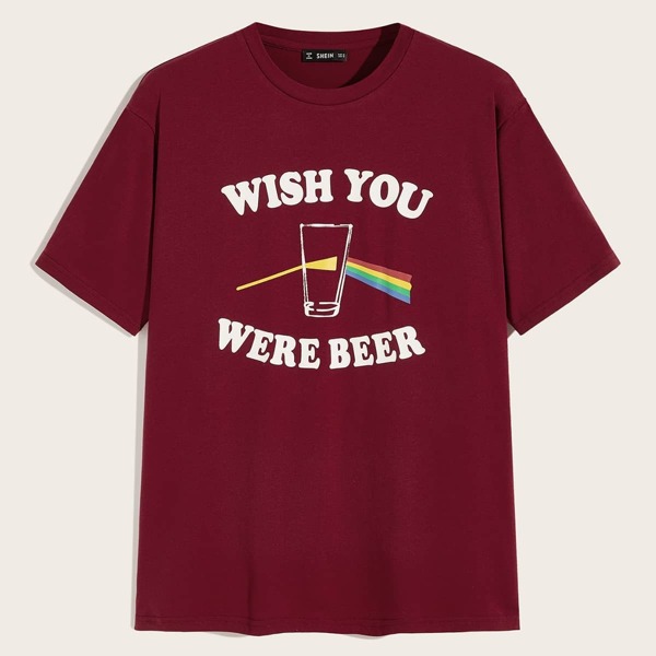 

Men Slogan and Cartoon Print Top