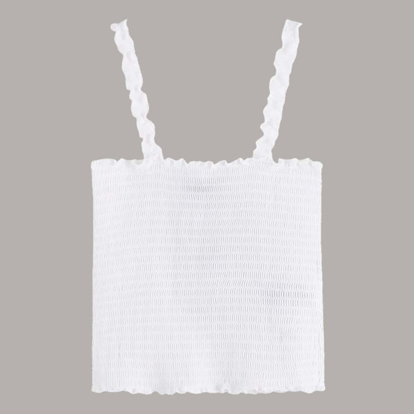 

Solid Shirred Frill Cami Top