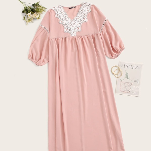 

Contrast Lace Tunic Nightdress