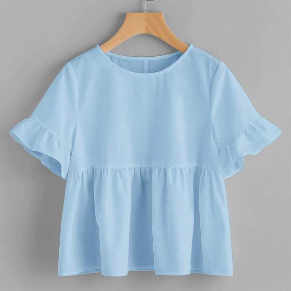 

Ruffle Cuff Solid Top