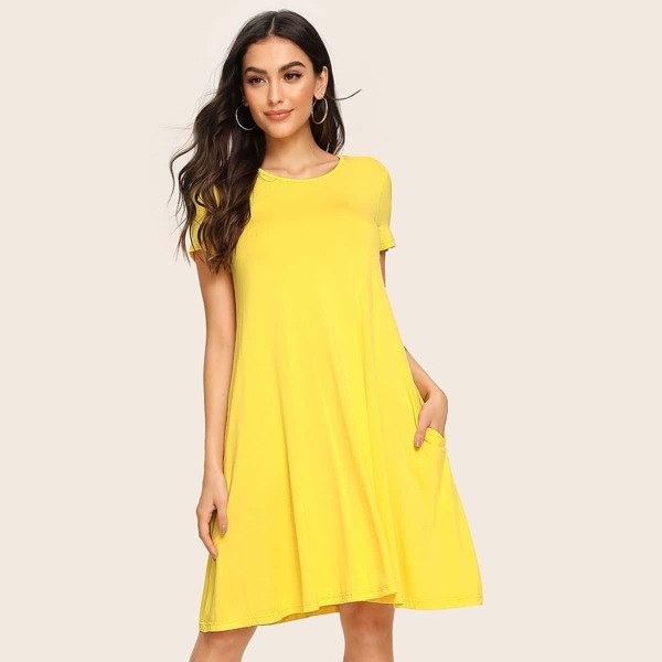 

Pocket Side Swing Tee Dress