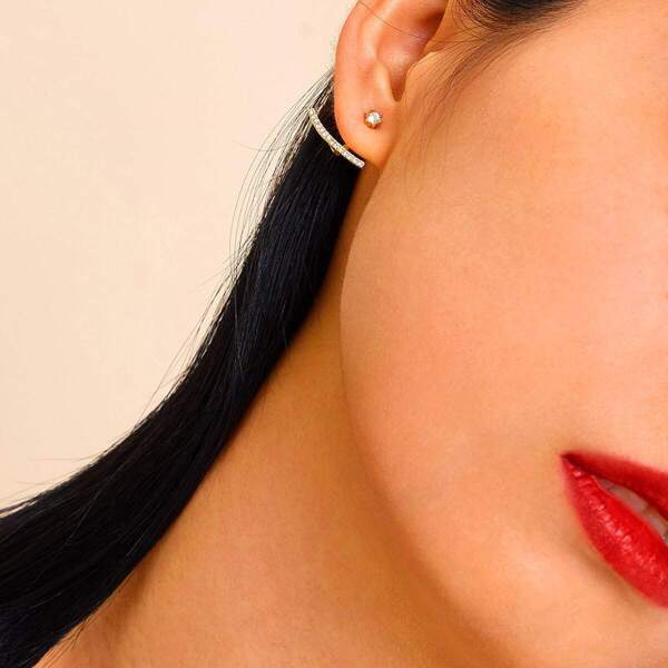 

Rhinestone Decor Ear Jacket 1pair